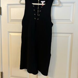 Xhilaration Black Lace-Up Romper